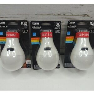 3 Pack Feit Electric Enhance 100W LED GU24 Base A21 Dimmable Bulb
